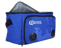 Corona Beach Cooler Bag with Built in Speakers, 24 Cans Insulated Tote Cooler, Long Lasting Rechargeable Battery (CJHP006) Blue