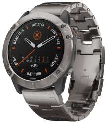 GARMIN 010-02157-24 fenix 6X Pro Solar Smartwatch Titan