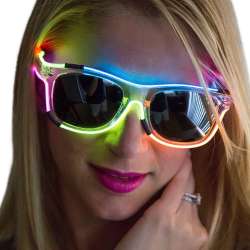 Neon Nightlife Rainbow Frame/Slightly Tinted Lens Wayfarer ...