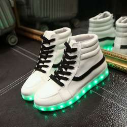 Unisex Yeezy Fashion LED Light Up Shoes for Lovers Leather ...