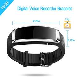 16GB Voice Recorder Wristband Bracelet BestRec Digital ...