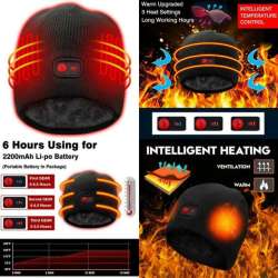 Autocastle Heated Hat Rechargeable Battery Heat Cap,3 Heat ...