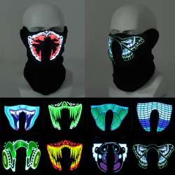 bikight outdoor flashing half face mask light up luminous ...