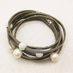 byJodi Jewelry | Silver Leather Wrap Bracelet with ...