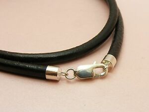~Custom Made ~925 STERLING SILVER Genuine 4MM LEATHER ...