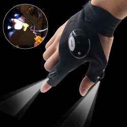 Fishing Magic Strap Fingerless Glove LED Flashlight Torch ...