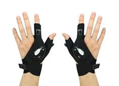 FomaTrade LED Flashlight Gloves, Cool Fingerless LED Flashlight Gloves for Repairing,Working in Darkness Places,Fishing,Camping,Hiking and Outdoor Activities one Pair