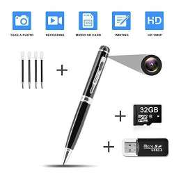 Hidden Pen Camera Spy Pen Camera HD 1080P Clip On Body ...