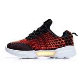 Idea Frames Fiber Optic LED Light Up Shoes for Women Men USB Charging Fashion Sneaker Black/Red