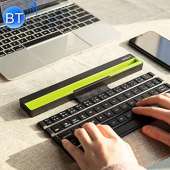 JJF-US Tablet and Smartphones (Black), Notebook, Multi-Function Rollable Radiocommunication Bluetooth Keyboard with Indicator for Laptop (Color : Black)