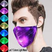 LED Rave Mask Light Up Mask with Glowing 7 Colors Luminous,USB Rechargeable for Dancing Costumes Party Christmas Halloween for Men Women Childs Face Mask