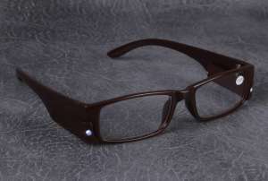 LED Reading Glasses Light Up Plastic Frame Magnifier ...