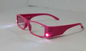 LED Reading Glasses Light Up Plastic Frame Magnifier ...