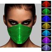 MEIJING 7 Color Lights LED Funny Rave Masks USB Rechargeable Glowing Luminous Dust Mask for Christmas Party Festival Dancing Rave Masquerade Costumes (White)