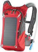 Solar Backpack Charger and 2L Hydration Bag, Hiking Daypack With 5V Power Supply (Red)