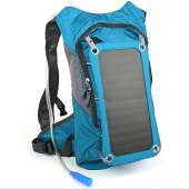 SolarGoPack Alt - Solar Backpack Charger and 2L Hydration Bag, Hiking Daypack With 5V Power Supply (Blue)