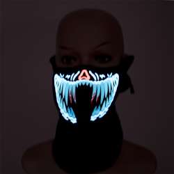 Unisex LED Luminous Flashing Face Mask Party Light Up ...