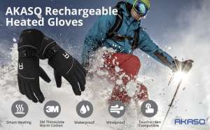 Akaso Heated Gloves For Men Women, Electric Heated Ski Gloves