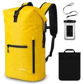 Gonex 35L Waterproof Travel Roll Top Backpack - YELLOW