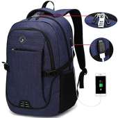 SHRRADOO Durable Waterproof Anti Theft Laptop Backpack Travel Backpacks Bookbag with usb Charging Port for Women & Men School College Students Backpack Fits 15.6 Inch Laptop Royal Blue