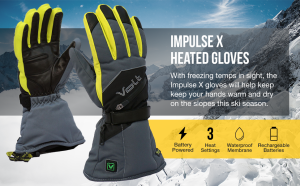 Impulse X Heated Gloves by Volt, Great for skiing and other snow