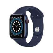 New Apple Watch Series 6 (GPS + Cellular, 44mm) - Blue Aluminum Case with Deep Navy Sport Band