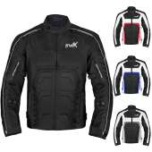 Textile Motorcycle Jacket For Men Dualsport Enduro Motorbike Biker Riding Jacket Breathable CE ARMORED WATERPROOF (Black, M)