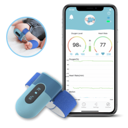Wellue BabyO2 Wearable Baby Oxygen Monitor. Audio Alarm in APP