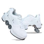 Deformable Sports Roller Skates - WHITE