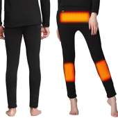 FERNIDA Insulated Heating Underwear Washable USB Electric Heated Thermal Pants(Battery Not Included)(Black Pants, X-Large)