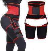 High Waist Trainer for Women,Premium Thigh Trimmer Fitness Belt Workout Red