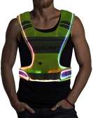 LED Reflective Vest Running Gear with Pouch, USB Charging & Ultralight Reflective Safety Vest | Large Pocket & Adjustable Waist for Night Running Jogging Cycling - 3 LED Glowing Modes Reflector Strips