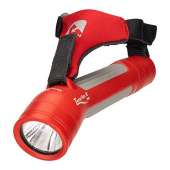 Nathan Grip-Free Running FlashLight with Emergency Whistle. Hand Held Torch Terra Fire 300 R. LED Light for Runners, Walkers, Cyclist, Kids, Security. Handheld uses 2xAA Batteries