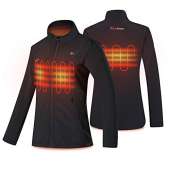 PROSmart Women's Heated Jacket Slim Fit Waterproof Heated Coat for Women with 12V Battery Pack (Black,M)