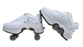sanheng fire Deformation Parkour Shoes Four Rounds of Running Shoes Roller Skates