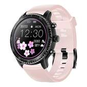 Tinwoo Smart Watch for Android / iOS Phones, Support Wireless Charging, Bluetooth Health Tracker with Heart Rate Monitor, Digital Smartwatch for Women,(TPU Band Pink)