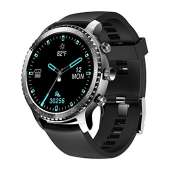 Tinwoo Smart Watch for Android / iOS Phones, Support Wireless Charging, Bluetooth Health Tracker with Heart Rate Monitor, Digital Smartwatch for Women Men, 5ATM Waterproof (TPU Band Black)
