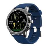Tinwoo Smart Watch for Android / iOS , Support Wireless Charging, 5ATM Waterproof Bluetooth Health Tracker with Heart Rate Monitor, Digital Smartwatch for Women Men, (TPU Band Blue)