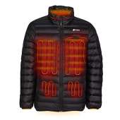 Venture Heat Men's Down Heated Jacket with Battery - Hand Warmer Electric Coat Packable Puffer, Dual Zone Wander 2.0 (L, Black)
