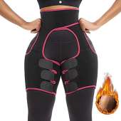 VVA Waist Trainer Women - 3-in-1 Waist and Thigh Trimmer Butt Lifter Shaper (Z-S-M,Pink)