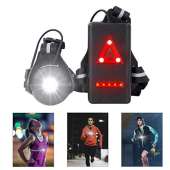 West Biking Night Running Lights, USB Rechargeable Chest Light with 90° Adjustable Beam Angle, 500 Lumens Waterproof Ultra Bright Safety Warning Lamp with Reflective Straps for Runner Jogger Camping