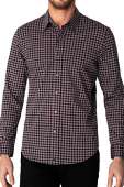 Buttercloth Men's Regular Fit Rising Sun Down Long Sleeve Dress Shirt (Orange, M)