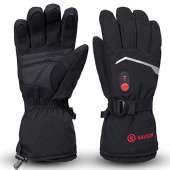 SAVIOR HEAT Heated Gloves, Unisex Rechargeable Battery Powered Electric Heating Glove for Winter Outdoor Working Snow Ski Snowboarding Hunting Snowmobiling Motorcycle Riding (Black S66B, XX-Large)