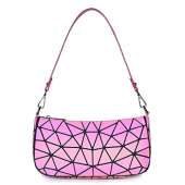 Geometric Luminous Purses Handbags for Women Holographic Reflective Shoulder Bag Crossbody Bag Flash Rainbow Tote BB01-01 Red