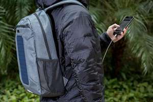 Backpack with Solar Panel and USB Port to