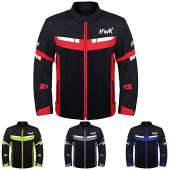 HWK Mesh Motorcycle Jacket Riding Air Motorbike Jacket Biker CE Armored Breathable (X-Large, Red)