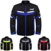 HWK Mesh Motorcycle Jacket Riding Air Motorbike Jacket Biker CE Armored Breathable (X-Large, Blue)