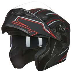 ILM Motorcycle Dual Visor Flip up Modular Full Face Helmet ...