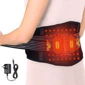 Electric Waist Heating Pad and Massage Belt, Heated Therapy Lumbar Brace Wrap and Adjustable Heated, Lower Back Hot Therapy Pad for Back Abdominal Arthritic Stomach and Menstrual Cramps Pain Relief