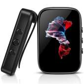 32GB Mp3 Player with Bluetooth Sports Clip-on Music Player for Running Walking Support Full-Touch Screen FM Radio Line-in Voice Record TF Card Up to 128GB-Black